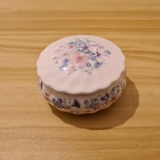 Wedgwood Angela Vintage Fine Bone China Trinket Box with Lid Floral Design