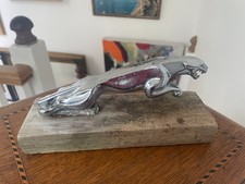Vintage Jaguar Leaping Cat Chrome Bonnet Mascot Hood Ornament Car Emblem