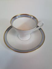 Rosenthal Continental Small Pale Blue Gold Rimmed Coffee Cup & Saucer