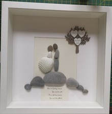 Pebble art wedding picture