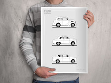 POSTER - FORD ANGLIA EVOLUTION B+W - (A4 A3 A2 Sizes) e494a 100E 105E