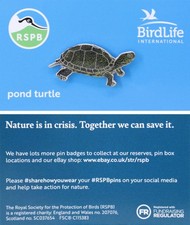 RSPB Pin Badge Bird Life International NIIC Pond Turtle P03217