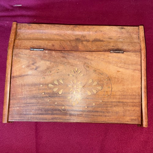 Vintage teak writing box slope - writing,