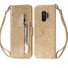 Bling Wallet Stand Phone Cover For Samsung Galaxy S6 S7 Edge S8 S9 S10 Plus