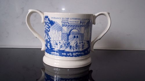 Blue white transferware - &,