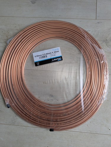 Copper pipe coil 6mm x - 6mm,
