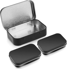 Tobacco Tin Black With Hinged