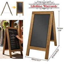 74x40cm Large Menu Chalkboard A Board Frame Pavement Sandwich Sign Double Sided