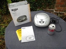 BUSH Portable CD Radio Boombox Stereo FM Radio Silver LCD Display Model JT-212 -