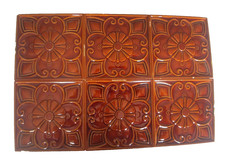 6 x Brown Embossed Victorian Style Wall Tiles 6 x 6 in