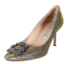 MANOLO BLAHNIK Silver-Gold