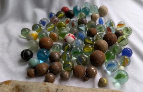 Vintage 60s 70s mixed marbles - 60s/70s,