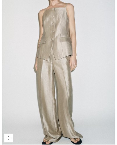 Zara gold waistcoat size - zara,