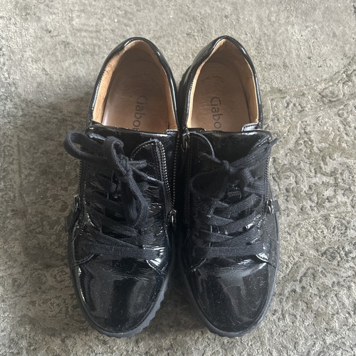 Gabor black patent platform - black,