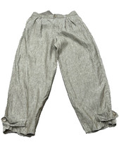 Massimo Dutti Womens Pants Straight Leg High Rise Pleated 100% Linen Brown Sz 8