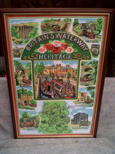 Canals narrow boat framed tea - narrow,