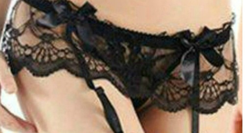 Suspender belt thongs string - suspender,