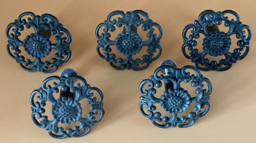 Vintage metal drawer pulls - drawer, x5