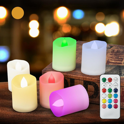 Packs led candles rgb tea - 6,