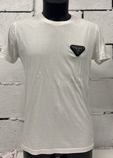 Prada T-Shirt Men Medium white , hard Logo Crew Neck Casual please see pictures 