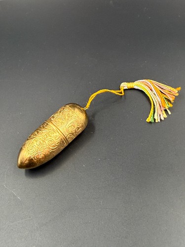 Antique victorian brass etui - antique,