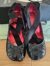 Irregular Choice Black Sequin Heeled Shoes