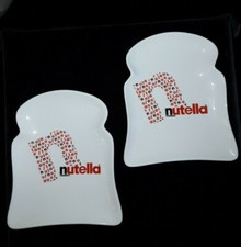 X2 Ferrero Nutella Toast Bread Shaped Novelty Plates Branded Advertising Gift