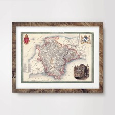DEVON DEVONSHIRE VINTAGE MAP