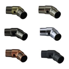 Bay Window Curtain Pole Elbow Joint Single Metal 28mm Connector Black Chrome