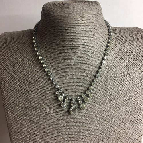 Vintage silver tone clear