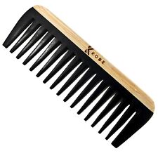 Kobe Afro Comb Detangling & Wide Tooth 14cm Curly Hair Extension Styling Bamboo.