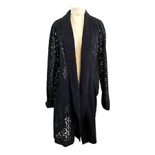 Zambesi Size OS 10 12 14 16 Black Floral Lace Etching Longline Jacket Made In NZ