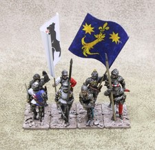28mm Medieval Hundred Years War metal FOOT KNIGHTS x8 Well Painted Perry 33689
