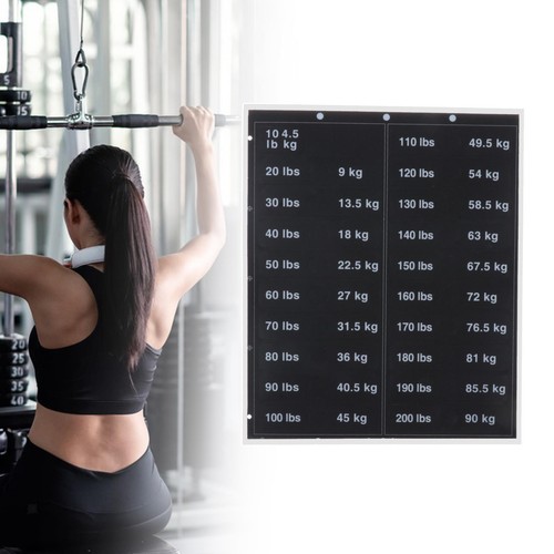 Weight stack labels 5kg to - weight, 4.5kg