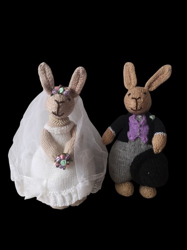 Knitted bride and groom - knitted,