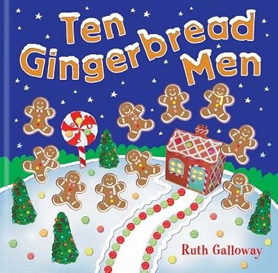 Ten gingerbread men moulded - gingerbread, (moulded