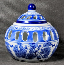 Vintage Lidded Pot Pourri Dish ~ Canton Collection ~ Blue & White ~ Ht 11cm