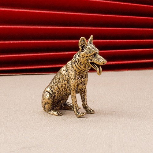 Brass military dog - dog, statue
