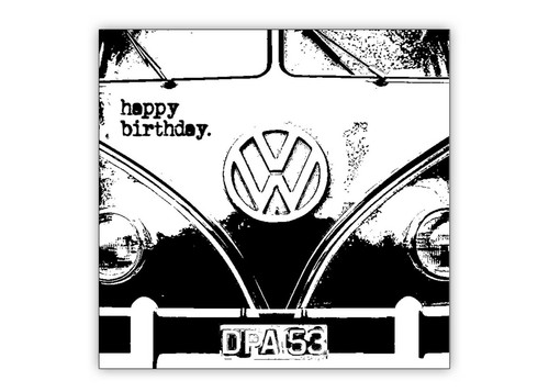 Classic car birthday card vw - classic, card.