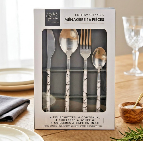Luxury cutlery set - cutlery, marble