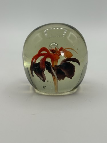 Vintage glass orange and black - orange,