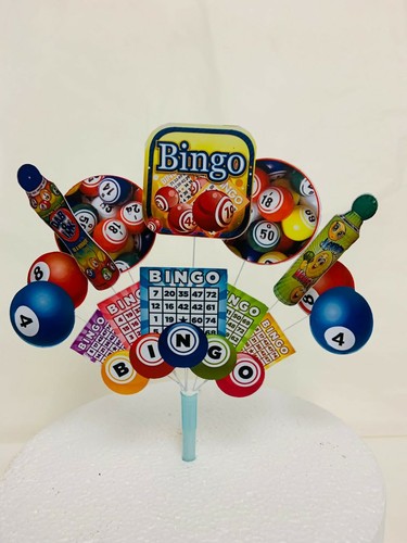 Bingo birthday cake topper - bingo, birthday cake