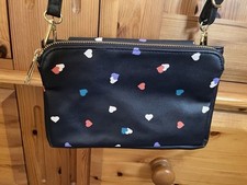 Ladies Blue Oasis Heart Print Handbag / Bag