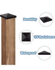 12PCS Fence Post Caps 4 x 4inch, 106 x 106mm Fence Post Toppers, Deck Post Caps