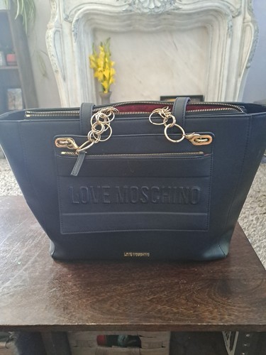 Love moschino black faux - love,