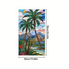 Privacy Window Film Stained Glass Static Cling Home Office Flower Birds Sticker