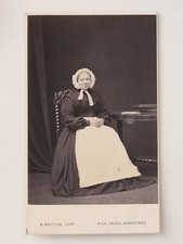 Woman Apron Cap Victorian CDV