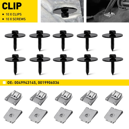 Engine undertray clips - undertray, screws