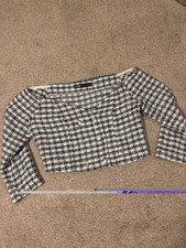 Zara Off Shoulder Tweed Crop
