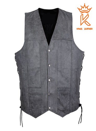 Men gray cowhide leather - men,
